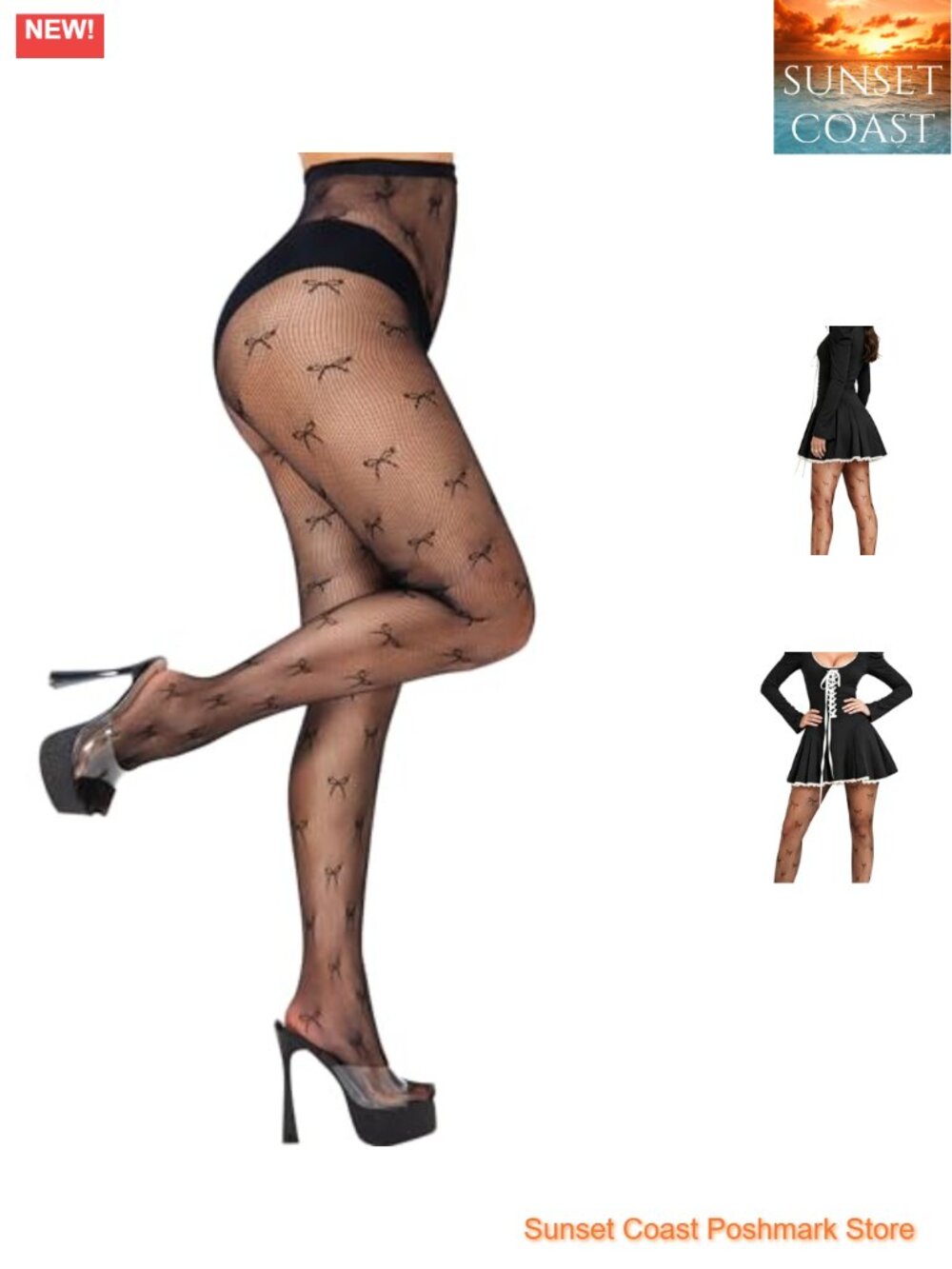 Lace Pattern Fishnet Tights Stretchable One Size Cosplay Party Hosiery